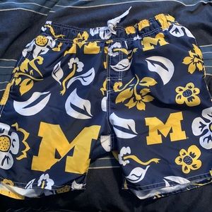University of Michigan Hawaiian swim trunks